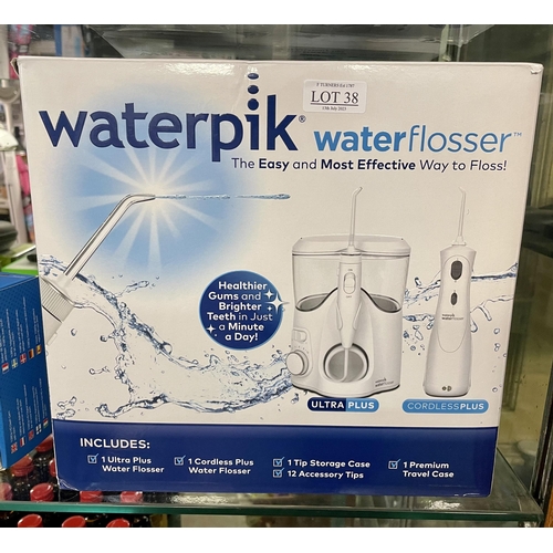 38 - BOXED WATERPIK WATER FLOSSER WITH ULTRA PLUS AND CORDLESS PLUS