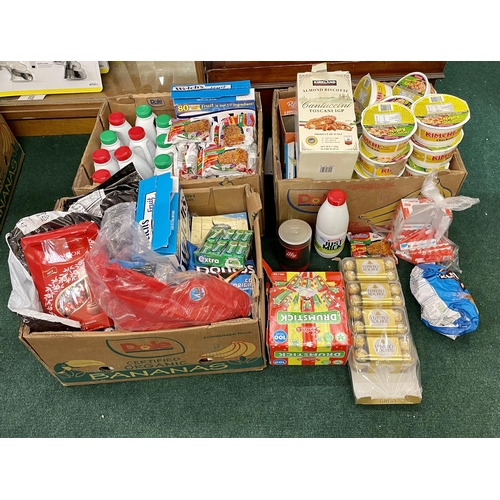 72 - 3 X BOXES OF VARIOUS FOODSTUFFS AND CONFECTIONERY INC. FERRERO ROCHER, LINDOR CHOCOLATES, LARGE QTY ... 