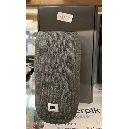 8 - BOXED JBL LINK PORTABLE. BLUETOOTH SPEAKERS WITH GOOGLE ASSISTANT