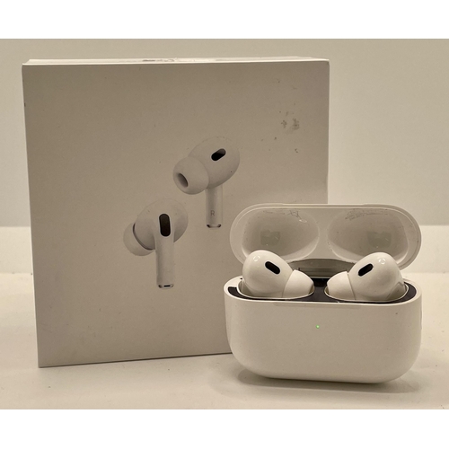 9 - BOXED PAIR OF APPLE AIR POD PROS 2ND GEN IN WIRELESS CHARGING CASE WITH EXTRA BUDS AND CHARGING WIRE