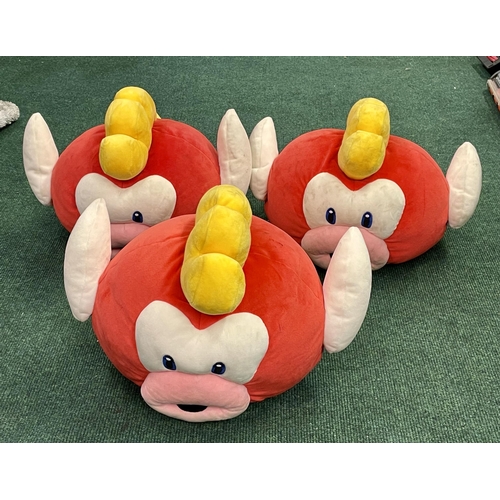 176 - SET OF 3 LARGE SUPER MARIO CHEEP CHEEP FISH - SHOP SOILING