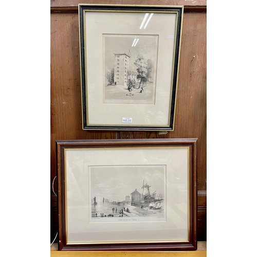 333 - W G HERDMAN - THE WISHING GATE AND THE FOLLY -TWO FRAMED & GLAZED ANTIQUARIAN PRINTS - BOTH FROM THE... 