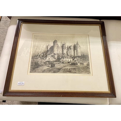 336 - AXEL HERMAN HAIG (SWEDISH) 1835-1921 - ETCHING - 'THE CASTLE OF VITRE' SIGNED IN PENCIL LOWER RIGHT ... 