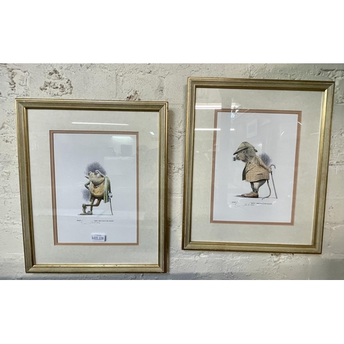 338 - WILLIAM GELDART:(ARTIST & ILLUSTRATOR) WIND IN THE WILLOWS SIGNED LIMITED EDITION PRINTS -FRAMED & G... 