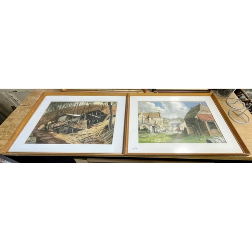 342 - DAVID G LIGHT (20TH C.) - TWO WATERCOLOURS PAINTNGS - BOTH SIGNED AND DATED 1973 - ONE OF A TIMBER Y... 