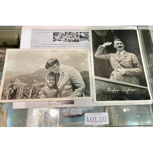 TWO ORIGINAL NAZI POSTCARDS - SHOWING ADOLF HITLER - 1 STAMPED AND ...