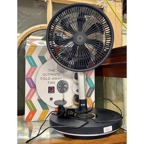 4 - BOXED NSA THE ULTIMATE FOLDAWAY RECHARGEABLE COMPACT OSCILLATING FAN WITH R/C