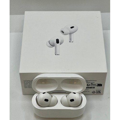 9 - BOXED PAIR OF APPLE AIR POD PROS IN WIRELESS CHARGING CASE WITH EXTRA BUDS AND CHARGING WIRE