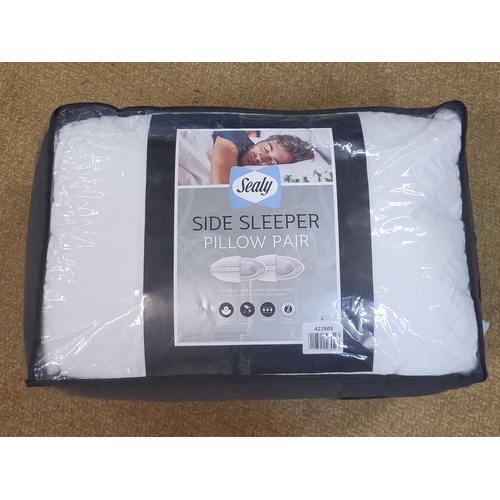 150 - SEALY SIDE SLEEPER PILLOW PAIR IN DUST CASE