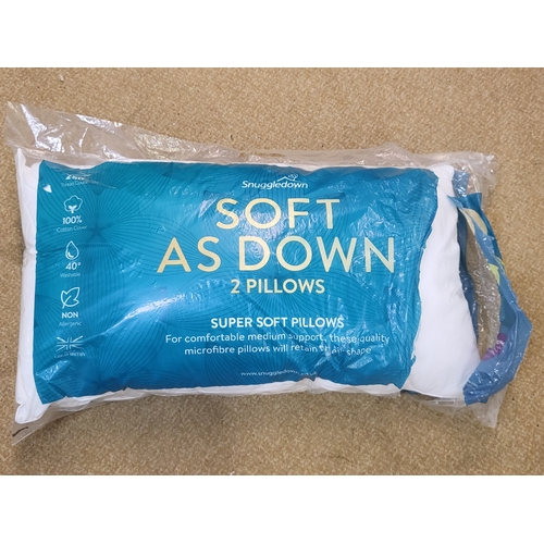 151 - SNUGGLEDOWN SOFT AS DOWN 2 PILLOW SUPERSOFT PILLOWS