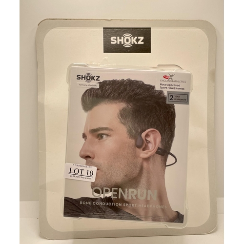 10 - BOXED PAIR OF SHOKZ OPEN RUN BONE CONDUCTION SPORT HEADPHONES