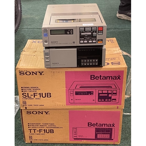 SONY BETAMAX PORTABLE VIDEO CASSETTE RECORDER SL-F1UB TOGETHER