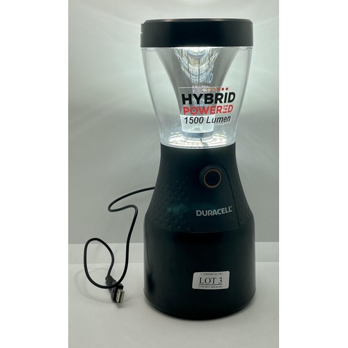 3 - DURACELL SOLAR POWERED CAMPING LANTERN