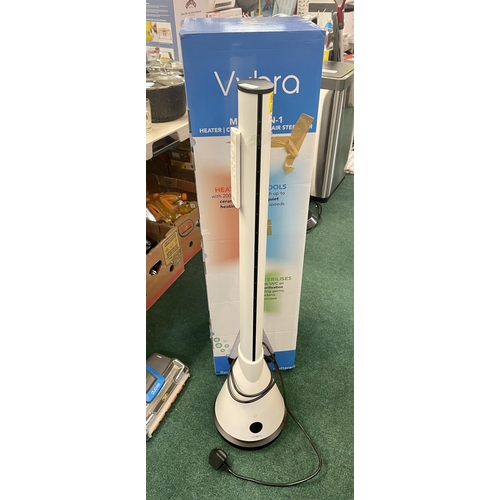 44 - BOXED VYBRA 3 IN 1 HEATER WHITE WITH R/C