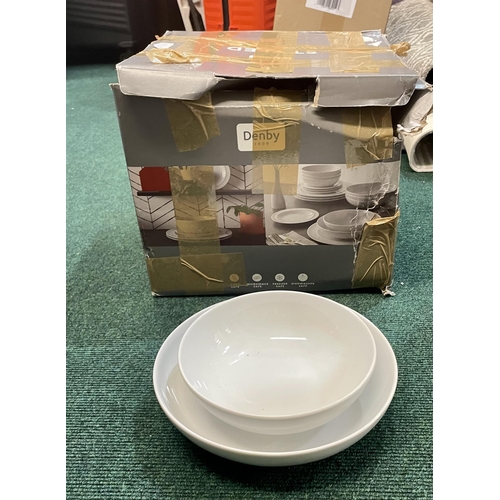 54 - DENBY WHITE 16PC D/WARE PORCELAIN