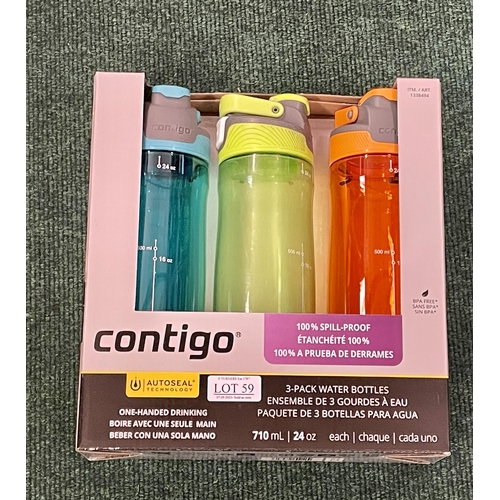 59 - CONTIGO AUTOSEAL 24OZ 3PK WATER BOTTLES