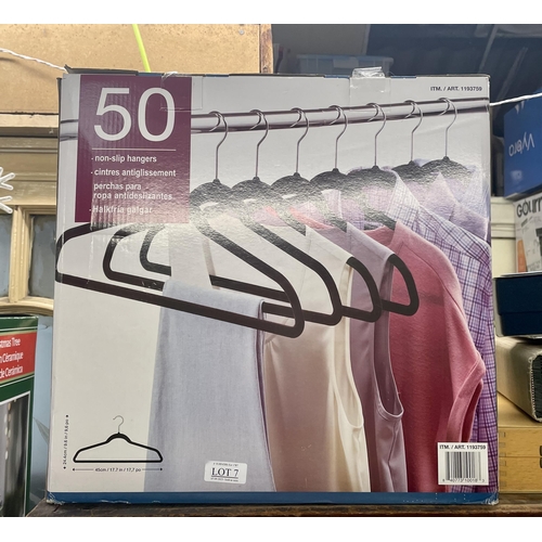 7 - FLOCKED HANGERS APPROX 45 BLACK