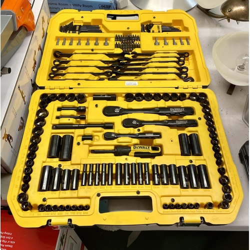 100 - DEWALT MECHANICS SET (THREE SOCKETS MISSING) - APPROX 180 PIECES