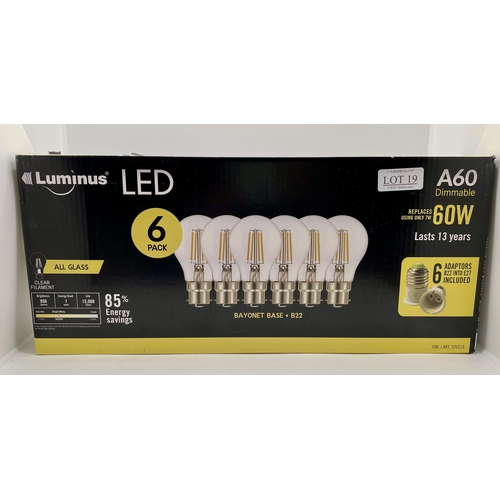 19 - BOXED LUMIS LED 6 PACK BAYONET 60W BULBS