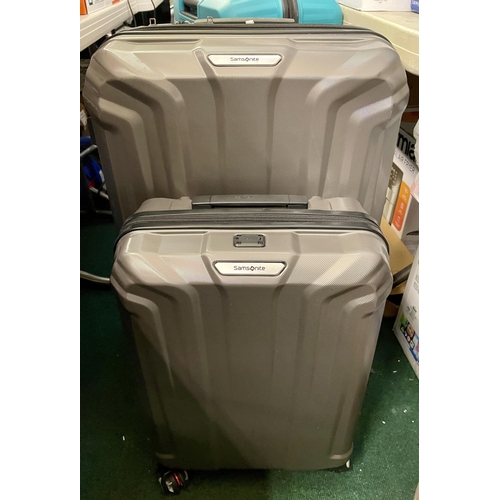 114 - SAMSONITE 2 PIECE ENDURE HARDSIDE SUITCASE SET - LARGE/CABIN - GREY (SUPERFICIAL LOOSE GRIP TO TELES... 