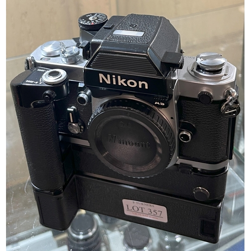 357 - A NIKON AS CAMERA BODY WITH A NIKON MD3 AND AN MB2 MOTOR DRIVE