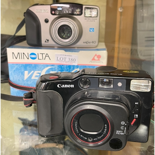 380 - CANON SURE SHOT TELE CAMERA AND A MINOLTA VECTIS 4 CAMERA