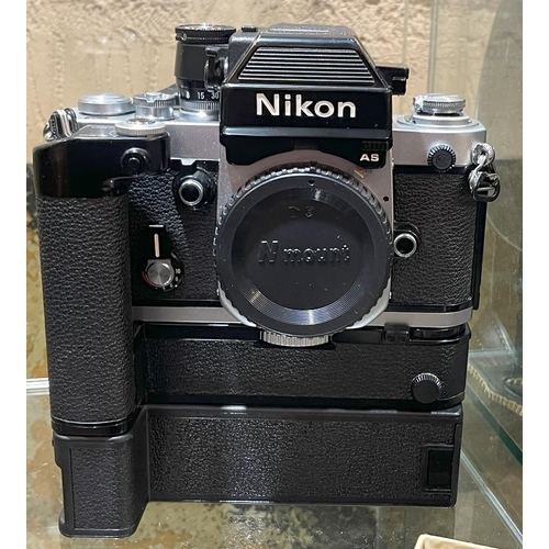 357 - A NIKON AS CAMERA BODY WITH A NIKON MD3 AND AN MB2 MOTOR DRIVE