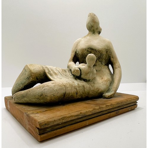 186 - Manner of Henry Moore (1898-1986),
plaster maquette, titled to label underside, 'Draped Seated Mothe... 