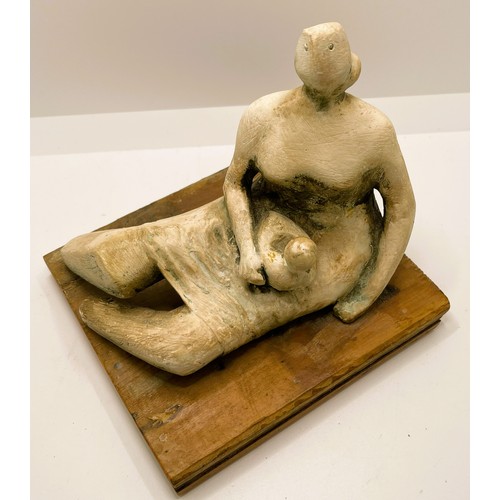 186 - Manner of Henry Moore (1898-1986),
plaster maquette, titled to label underside, 'Draped Seated Mothe... 