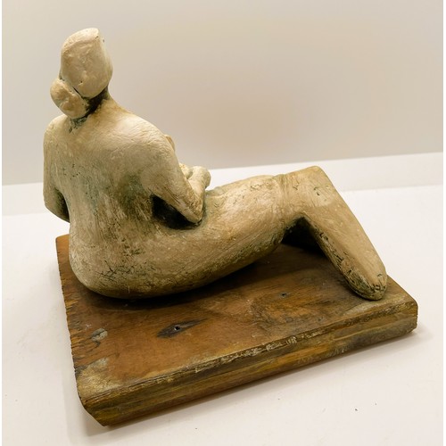 186 - Manner of Henry Moore (1898-1986),
plaster maquette, titled to label underside, 'Draped Seated Mothe... 