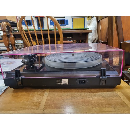 312 - PINK TRIANGLE LPT GTI TURNTABLE WITH ROKSAN TABRIZ TONE ARM (NO STYLUS)