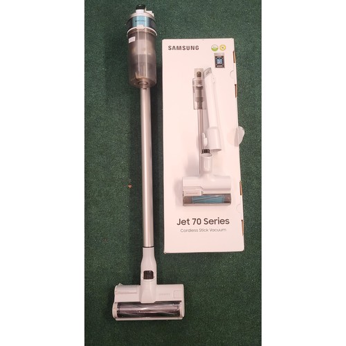 77 - BOXED SAMSUNG JET 70 PET STICK VACUUM CLEANER WITH ACCESSORIES