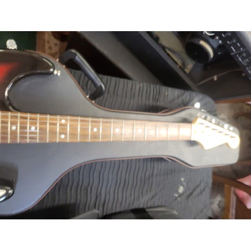 300 - A SHAFTESBURY 3261 BLACK AND WHITE 6 STRING ELECTRIC GUITAR