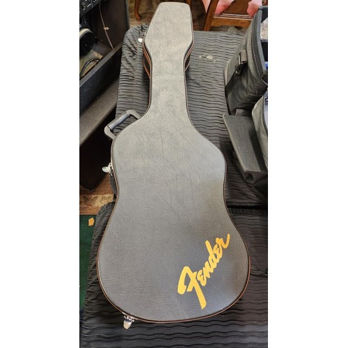 302 - SUNBURST ELECTRIC GUITAR MARKED FENDER ORIGINAL CONTOUR BODY - MISSING BACK PLATE, NUMBER TO HEAD 61... 