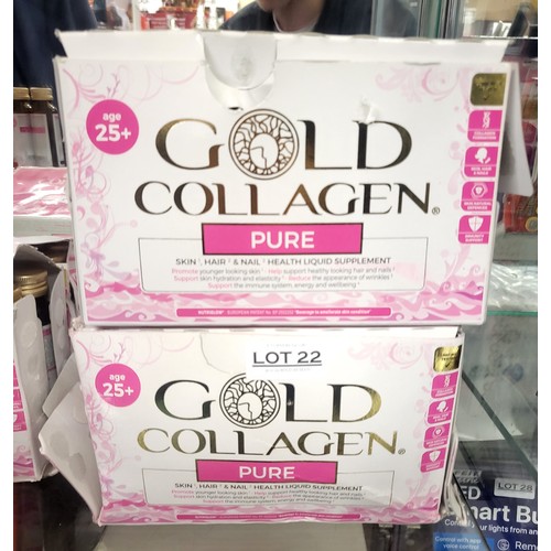 22 - 2X BOXES OF GOLD COLLAGEN PURE SKIN/HAIR/NAIL HEALTH LIQUID SUPPLEMENT - (20) UNOPEND -A/NEW -NOTE P... 