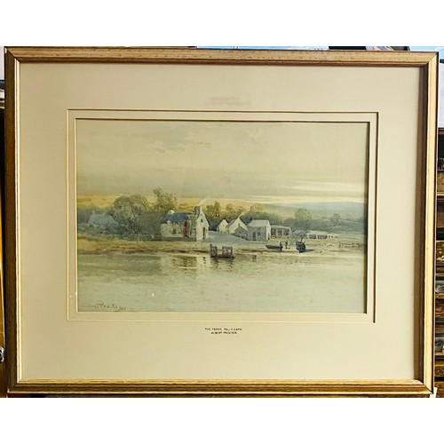 224 - ALBERT PROCTOR (1864-1909) - THE FERRY, TAL-Y-CAFN - WATERCOLOUR -SIGNED LOWER LEFT 31X47CMS -FRAMED... 