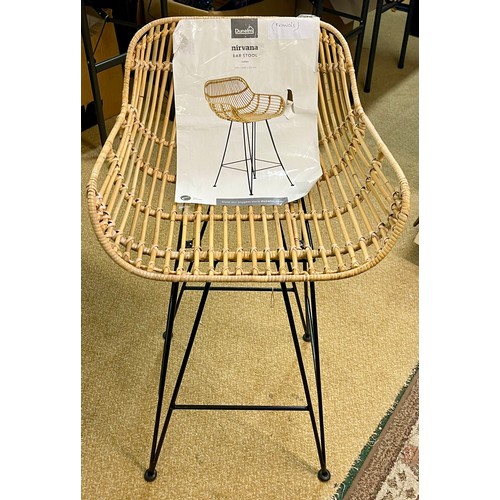 238 - A NIRVANA RATTAN SEATED METAL FRAMED STOOL -A/NEW - 90X49X51CMS