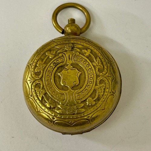 252 - TWO SOVEREIGN CASES -1 FANCY ROUND LIDDED SPRUNG CASE IN BRASS WITH EDWARD VII BUTTON INTERIOR THE O... 