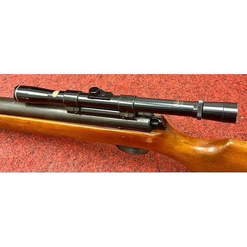 267 - HAENEL MODEL 302 GERMAN MADE .22 BREAK BARREL AIR RIFLE WITH A BSA 4/20 TELESCOPIC SIGHT - TOGETHER ... 