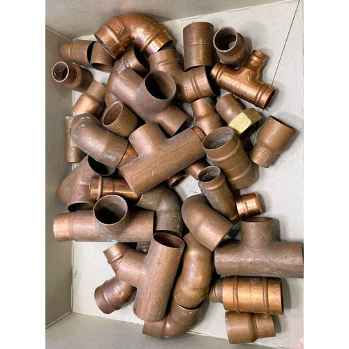 271 - A SMALL QTY. OF COPPER PLUMBING JOINT -APPROX 45 IN TOTAL - APPROX 1350GRAMS