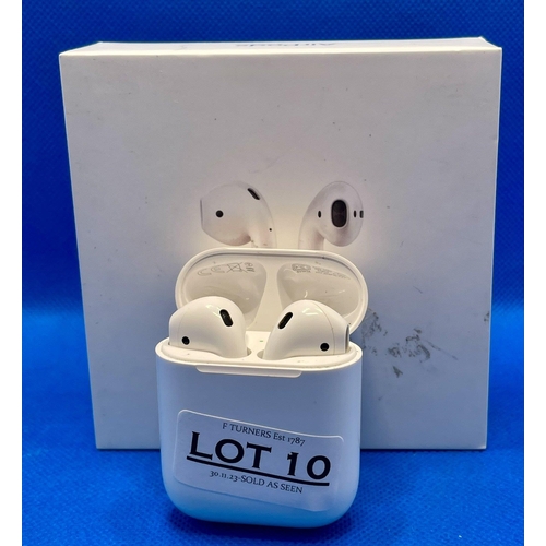 10 - BOXED APPLE AIRPODS IN CHARGING CASE WITH CHARGING WIRE