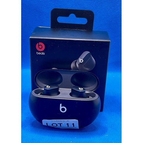 11 - BOXED PAIR OF BEATS STUDIO BUDS ACTIVE NOISE CANCELLING WIRELESS EAR BUDS IN CHARGING CASE