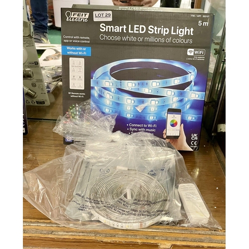 29 - BOXED FEIT ELECTRIC 5M SMART LED LIGHT STRIP WITH R/C & 1 OTHER BAGGED ( CAN BE CONNECTED)