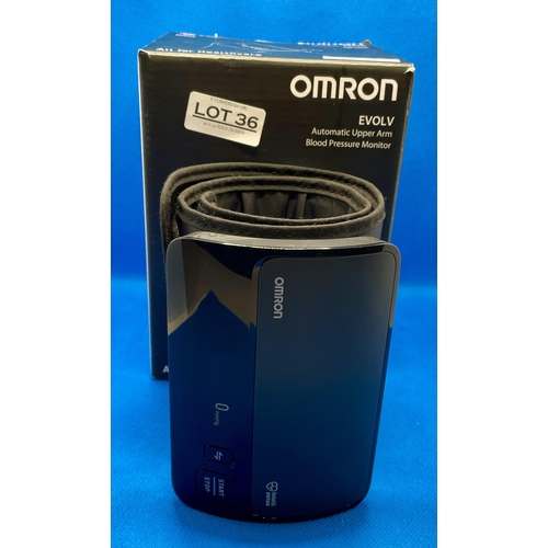 36 - OMRON EVOLV BLOOD PRESSURE MONITOR -WIRELSS -BOXED