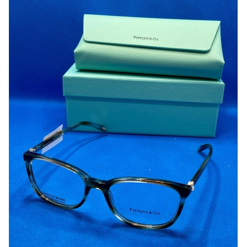 38 - TIFFANY & CO SPECTACLE FRAMES WITH DIAMANTE DESIGN TF2109 WITH TIFFANY & CO CASE -BOXED