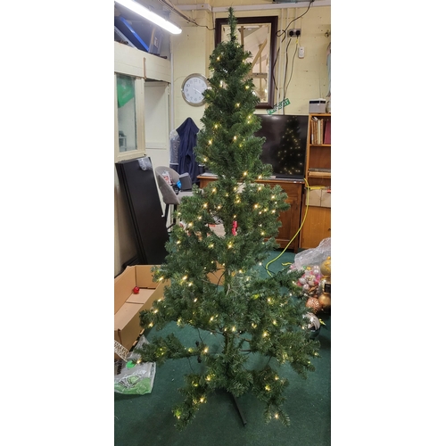 115 - EVERGREEN 7' ARTIFICIAL LED XMAS TREE WITH STAND WITH POWERPACK - PART BOXED