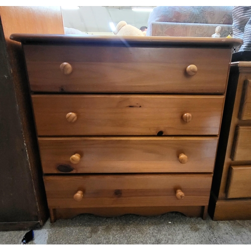 242 - A MODERN PINE CHEST OF 4 DRAWERS