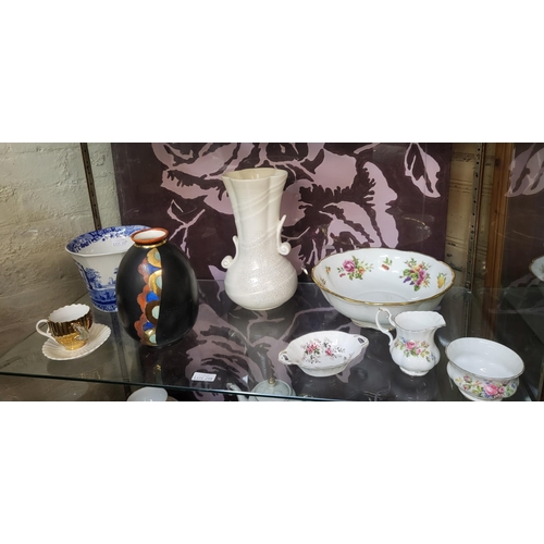 298 - MISCELANEOUS PORCELAIN/BONE CHINA WARES INCL. ROYAL ALBERT HARVEST ROSE BOWL, ROYAL ALBERT MOSS ROSE... 