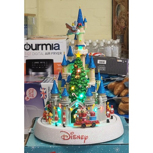 109 - DISNEY XMAS CASTLE ANIMATED MUSICAL ORNAMENT -BOXED