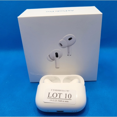 10 - BOXED PAIR OF APPLE AIR PODS 3RD GEN IN WIRELESS CHARGING CASE WITH CHARGING WIRE